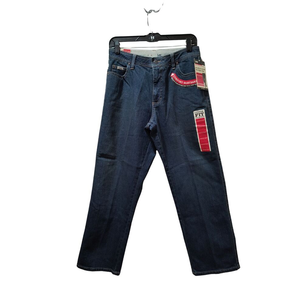 Lee Jeans Women’s 10 Petite Blue Comfort Waist Straight Leg Stretch Denim 28x28
